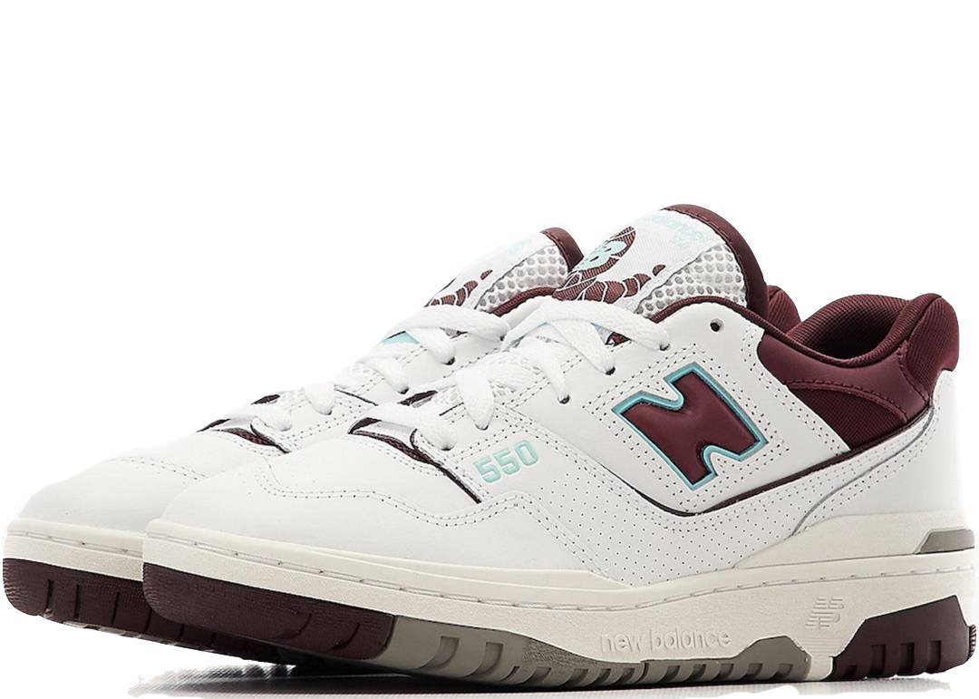 New Balance 550 Burgundy Cyan - PLUGSNEAKRS