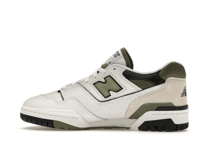 New Balance 550 White Dark Olivine - PLUGSNEAKRS