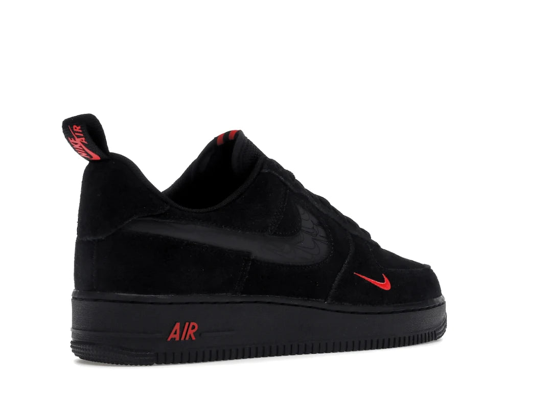 Nike Air Force 1 Low Multi-Swoosh Black Crimson - PLUGSNEAKRS